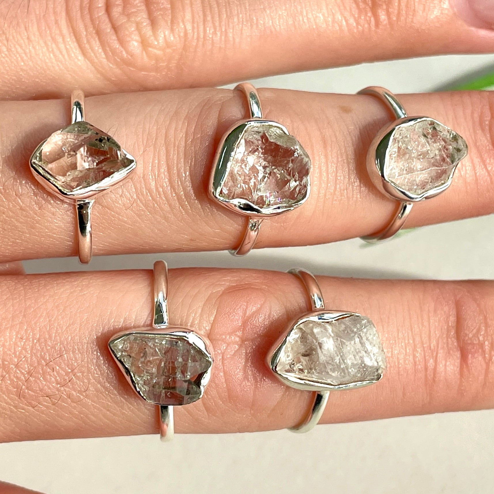 Herkimer Diamond - Rough - St.Silver Ring Herkimer Diamond - Rough - St.Silver Ring